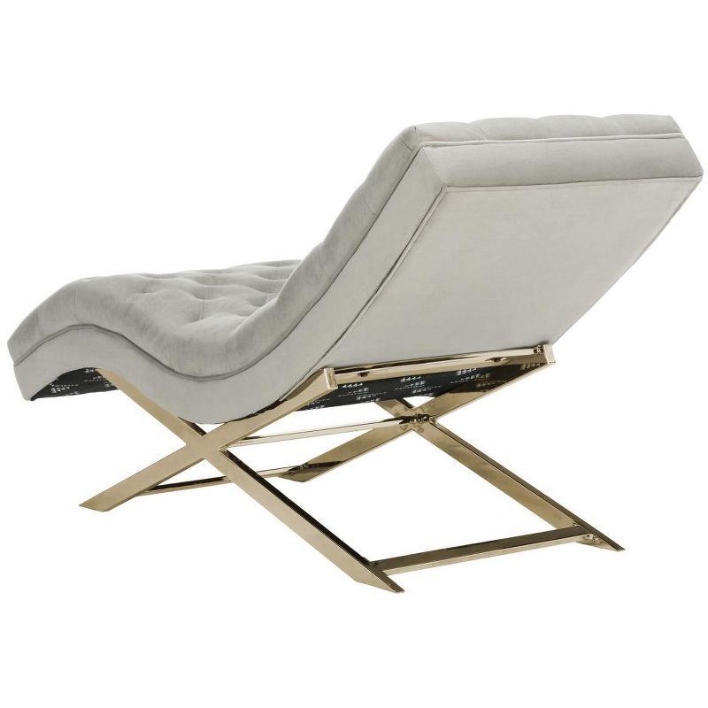 Monroe Chaise W/ Headrest Pillow - Grey/Gold - Safavieh.