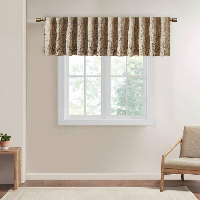 Andora Faux Silk Embroidered Window Valance