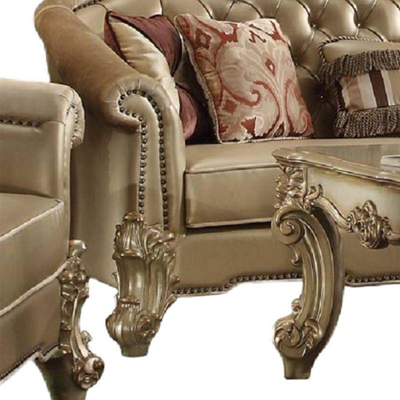 World Menagerie Cabildo Rolled Arm Sofa in Bone and Gold Patina