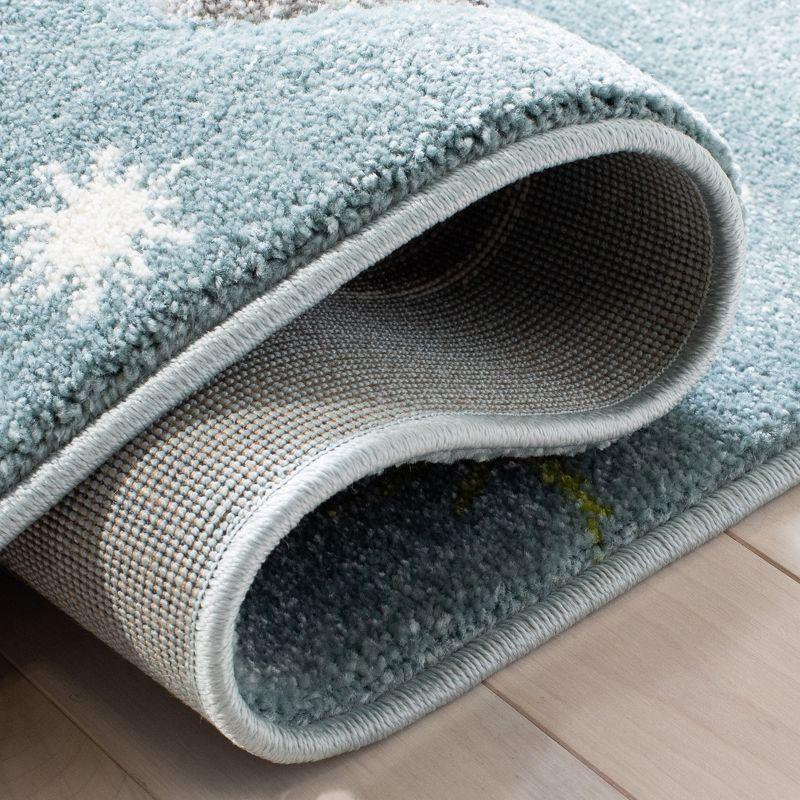 Carousel Kids  CRK103 Loomed Indoor Area Rug - Teal/Ivory - 4'x6' - Safavieh