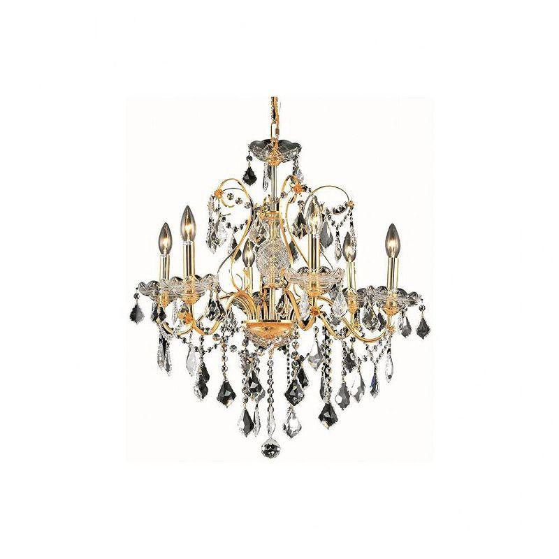 Elegant Lighting Kasey 1-Light Honey Gold Pendant with Elegant Canopy Mount