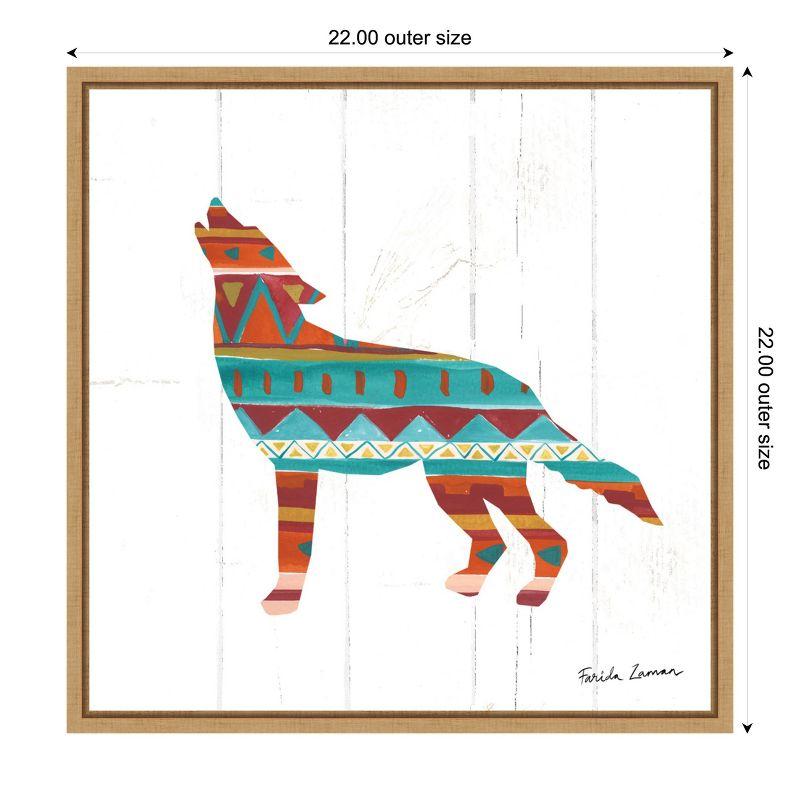 Amanti Art Southwestern Vibes VI Wolf by Farida Zaman Canvas Wall Art Print Framed 22-in. x 22-in. in Maple