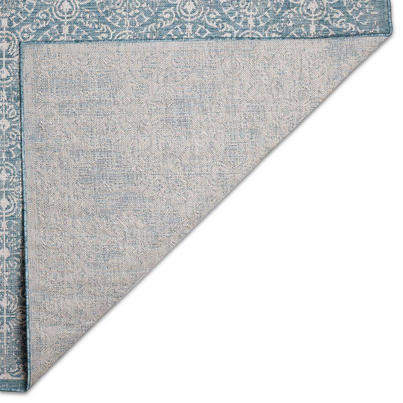 Liora Manne Carmel Antique Tile Indoor/Outdoor Rug Aqua 7'10" x 9'10"