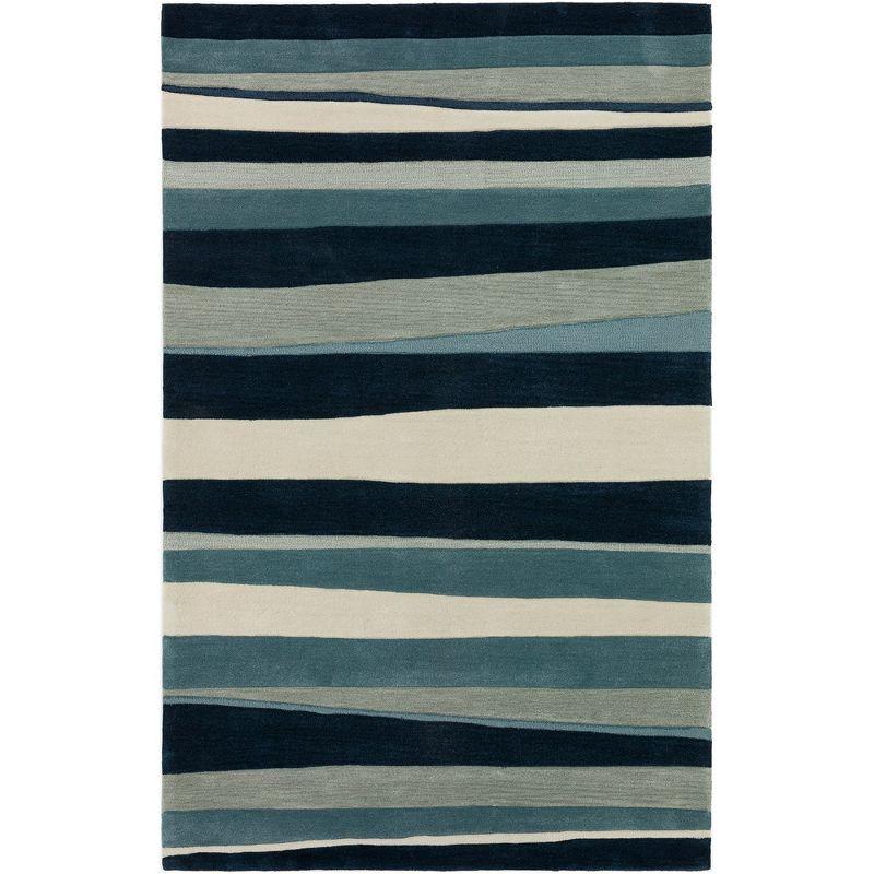 Coastal Blue Abstract Tufted 8' x 10' Area Rug