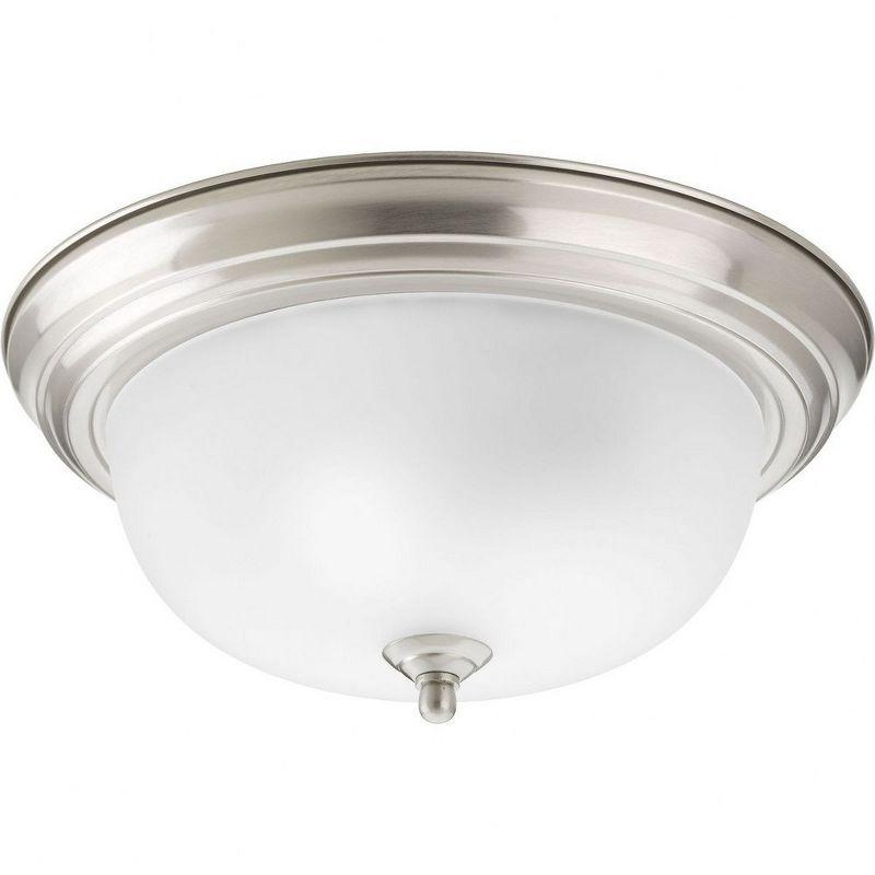 Brushed Nickel 14" Glass Dome Flush Mount Ceiling Light