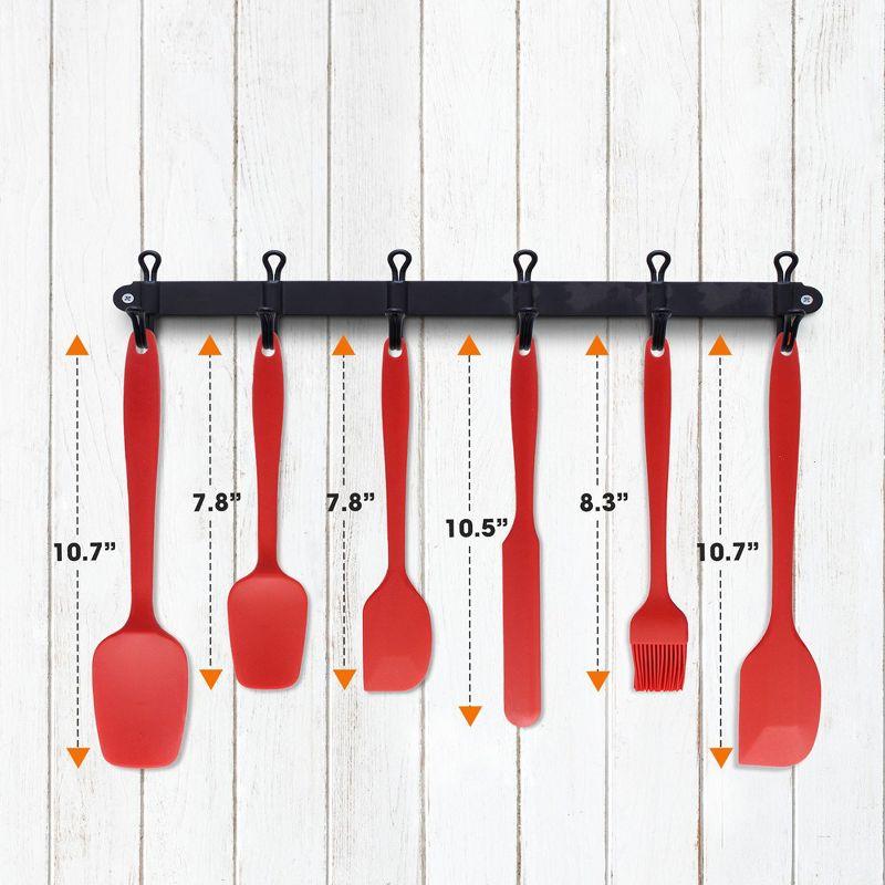 Cheer Collection 6-Piece Red Silicone Spatula Set for Nonstick Cookware