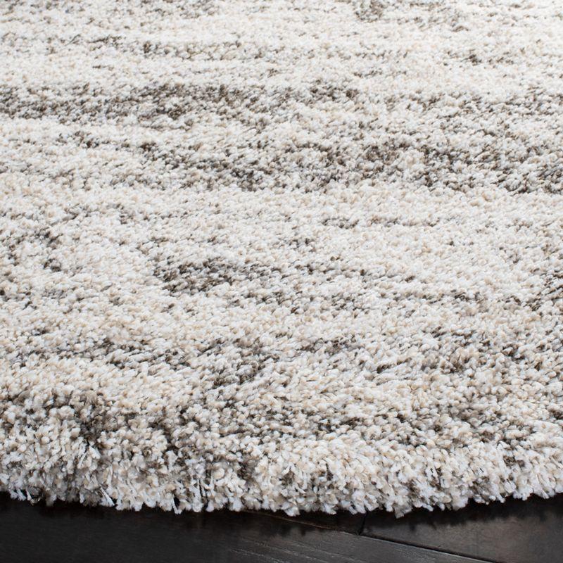 Hudson Shag SGH206 Power Loomed Area Rug - Ivory/Grey - 7' round - Safavieh.