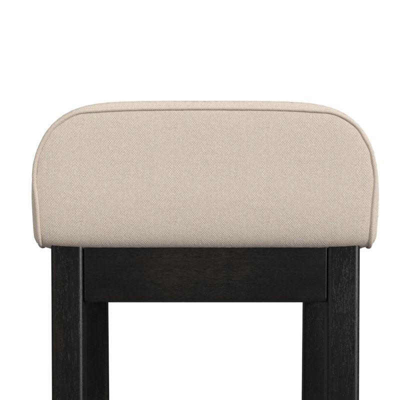 Maydena Barstool Black - Hillsdale Furniture: Non-Swivel, Counter Height, Low Back, Wood Legs