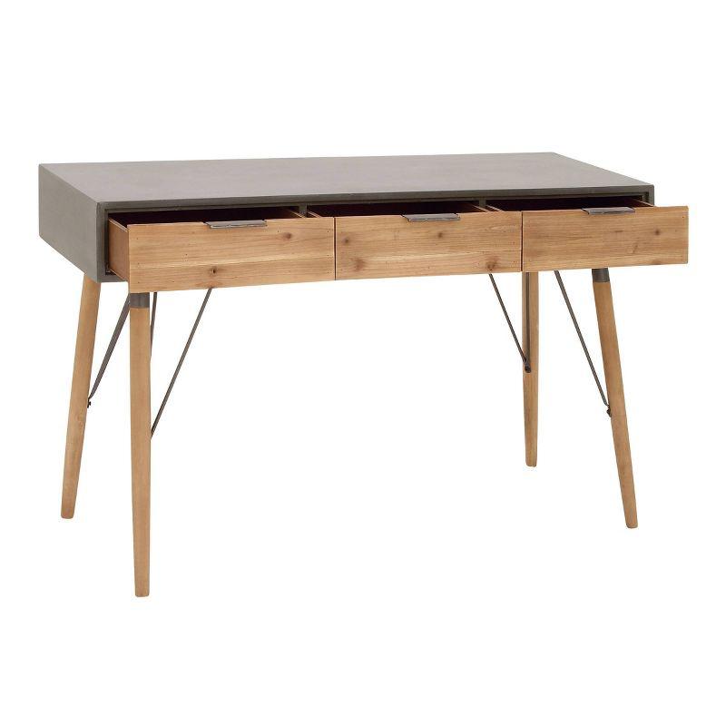 Modern Console Table with Drawers Brown - Olivia & May