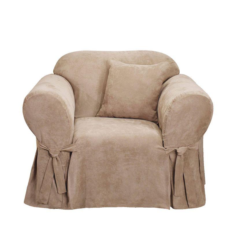 Soft Suede Box Cushion Armchair Slipcover