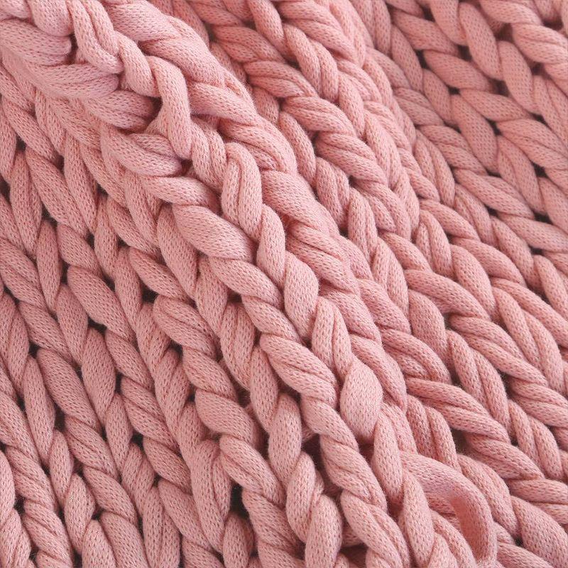 Chunky Knit Nautical Throw in Misty Rose - Reversible and Soft