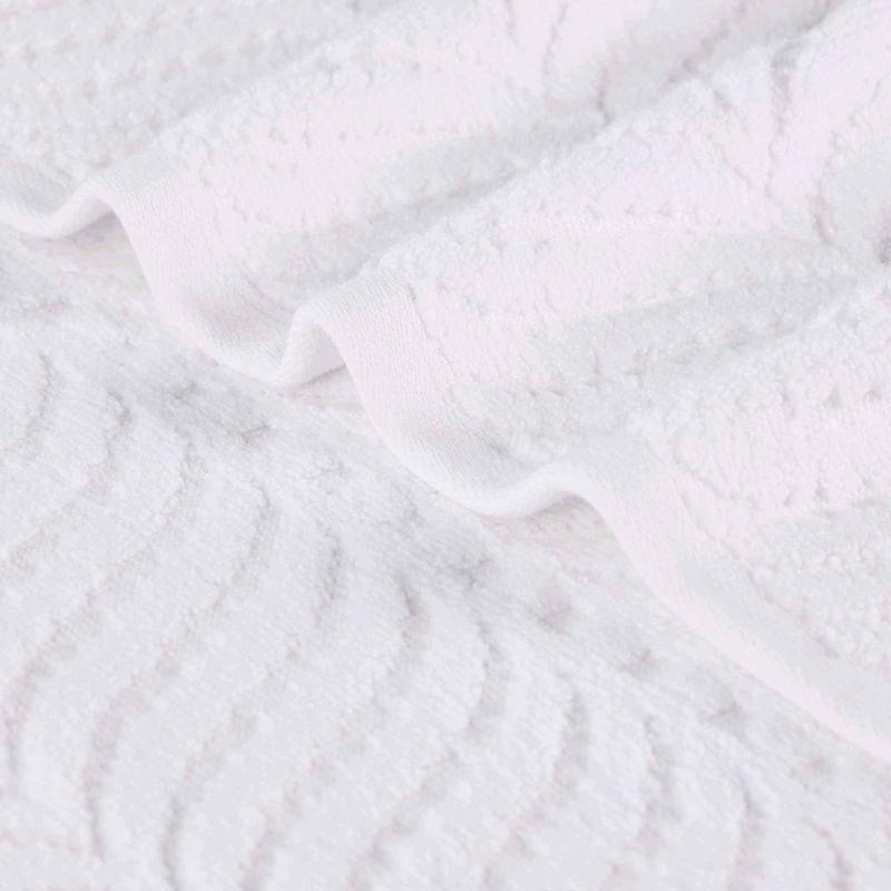 Chevron Zero Twist Cotton Jacquard 3 Piece Bathroom Towel Set, White - Blue Nile Mills