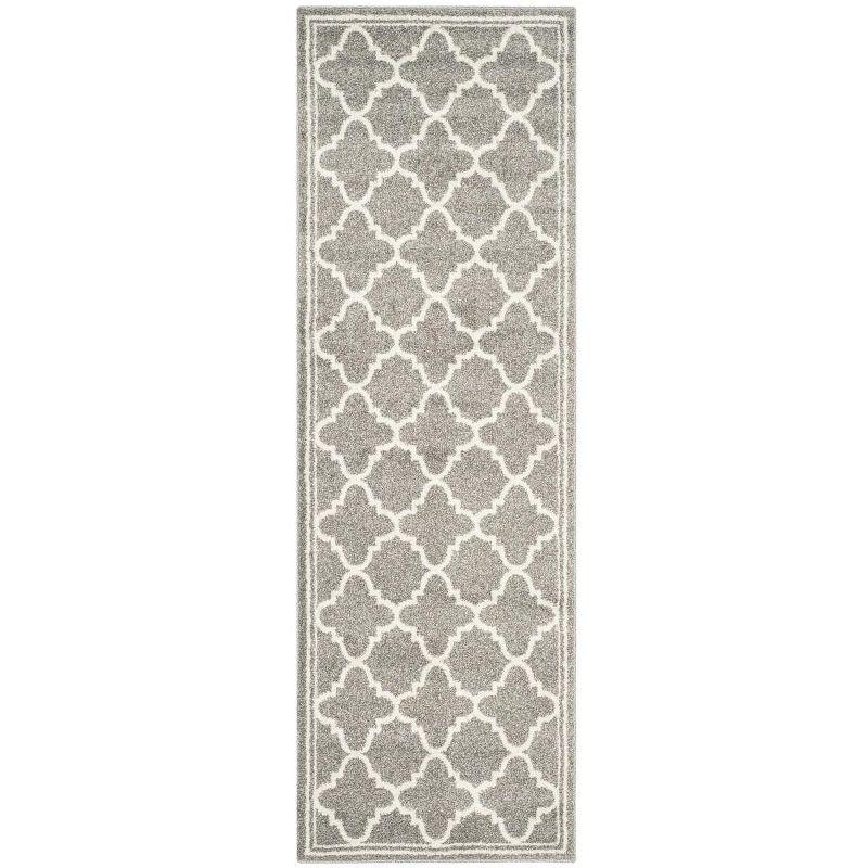 Amherst AMT422 Power Loomed Indoor Runner Rug - Dark Grey/Beige - 2'3"x11' - Safavieh