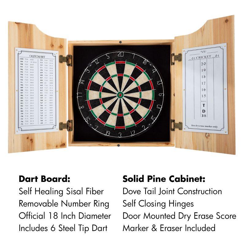 Trademark Global Bristle Dartboard And Cabinet Set (Darts Included)