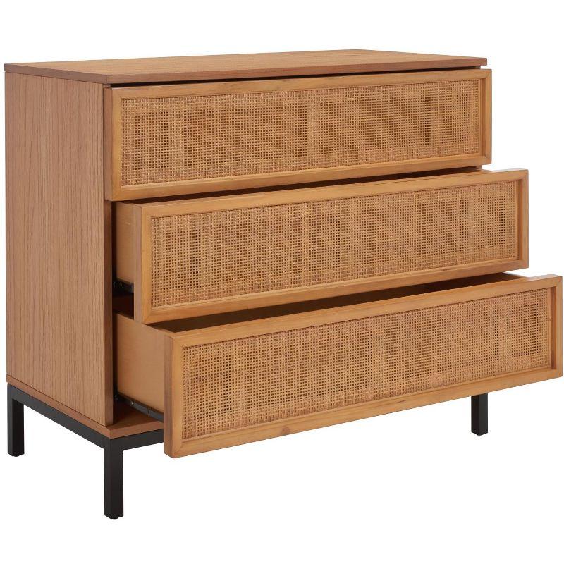 Zadie 3 Drawer Rattan Chest - CHS5004 - Natural/Black - Safavieh