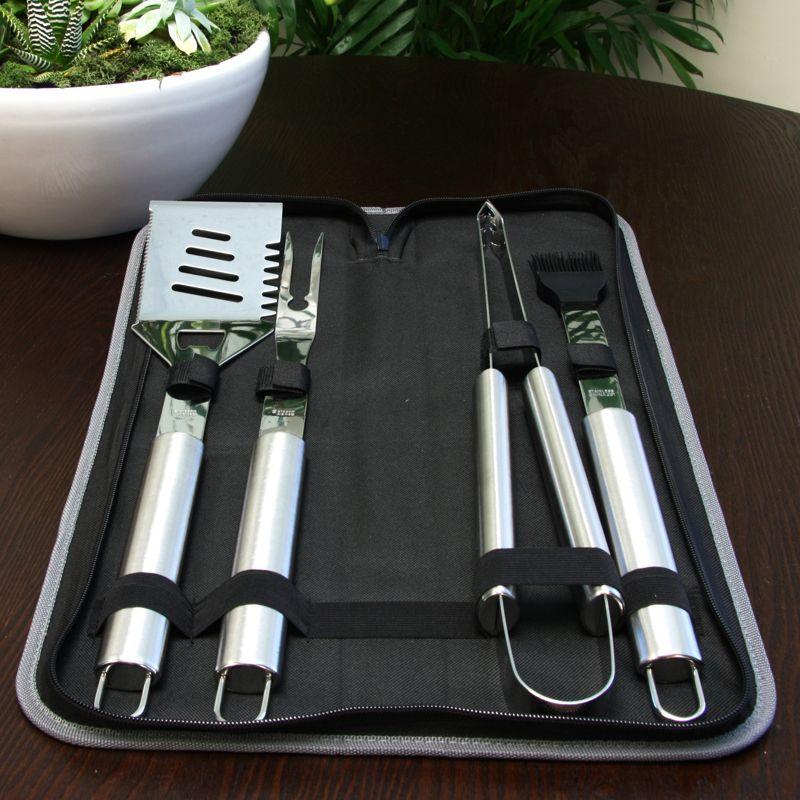 Gibson Home Gibson Home Barbecue Basics 5 Piece Stainless Steel BBQ Tool Set with Wood Handles