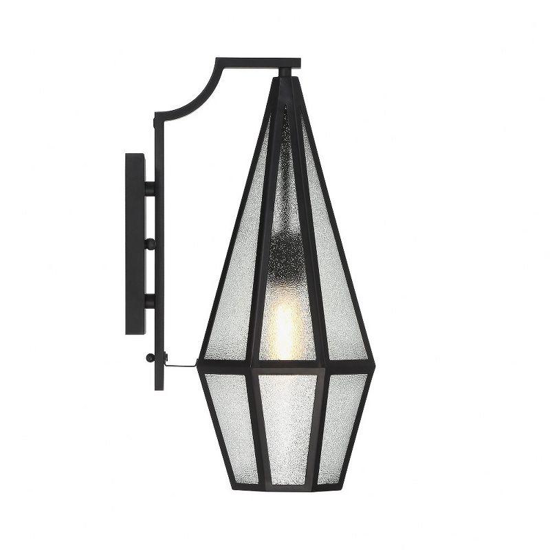 Peninsula 1-Light Outdoor Wall Lantern in Matte Black
