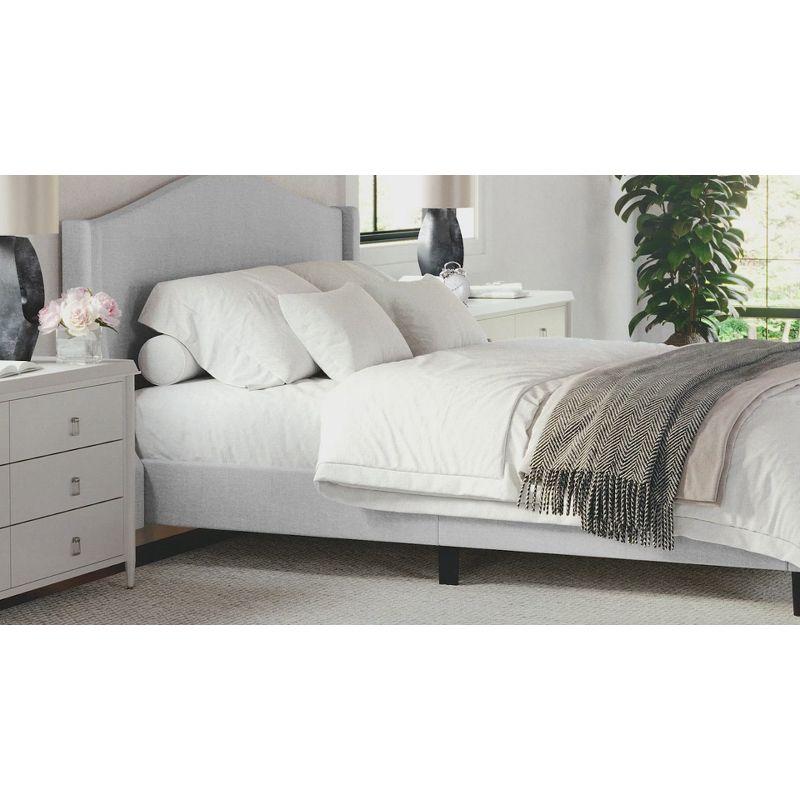 Martha Stewart Amelia Upholstered Platform Bed With Curved Headboard