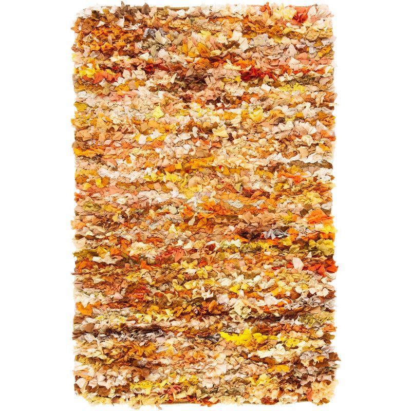 Rio Shag SG951 Hand Woven Indoor Area Rug - Gold/Multi - 5'x8' - Safavieh