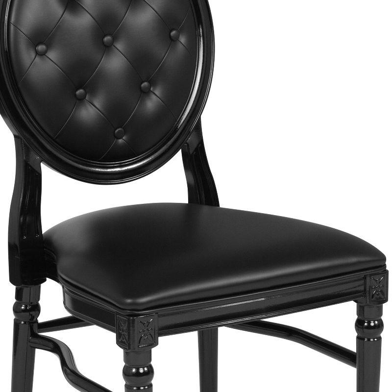 Flash Furniture HERCULES Series 900 lb. Capacity King Louis Chair with Tufted Back, Black Vinyl Seat and Black Frame