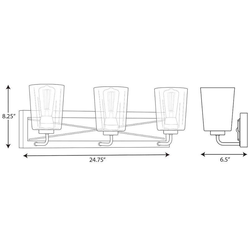 Progress Lighting Briarwood 3-Light Bath Vanity in Graphite with Clear Glass Shades