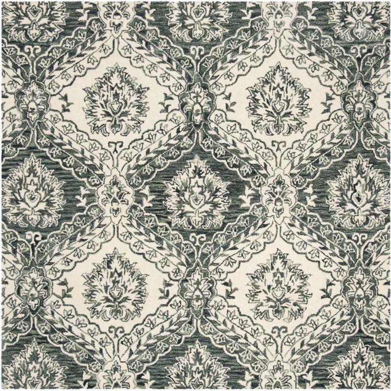 Blossom BLM601 Hand Tufted Area Rug - Blue/Ivory - 6'x6' - Safavieh.