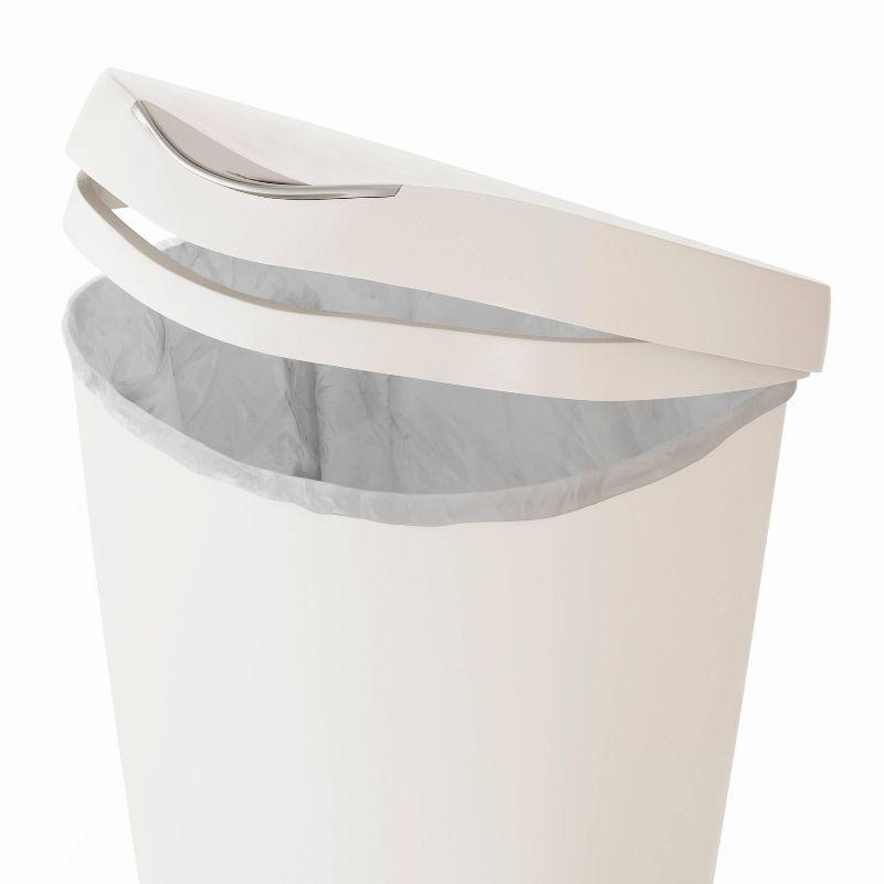 Sand 13 Gallon Plastic Step Trash Can with Soft-Close Lid