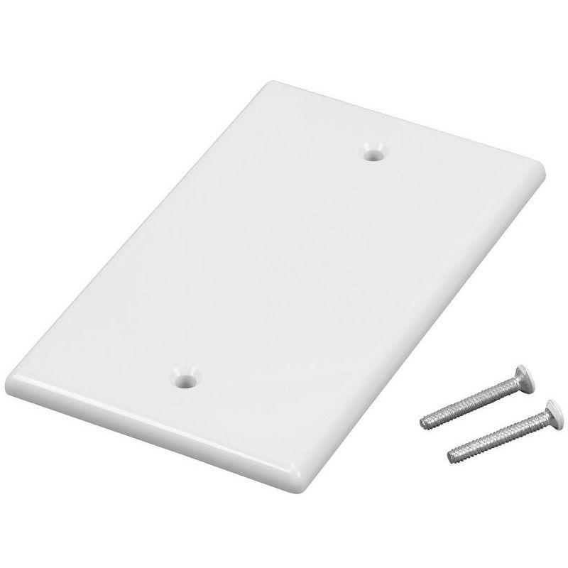 White 1-Gang Rectangular Blank Wall Plate with Screws