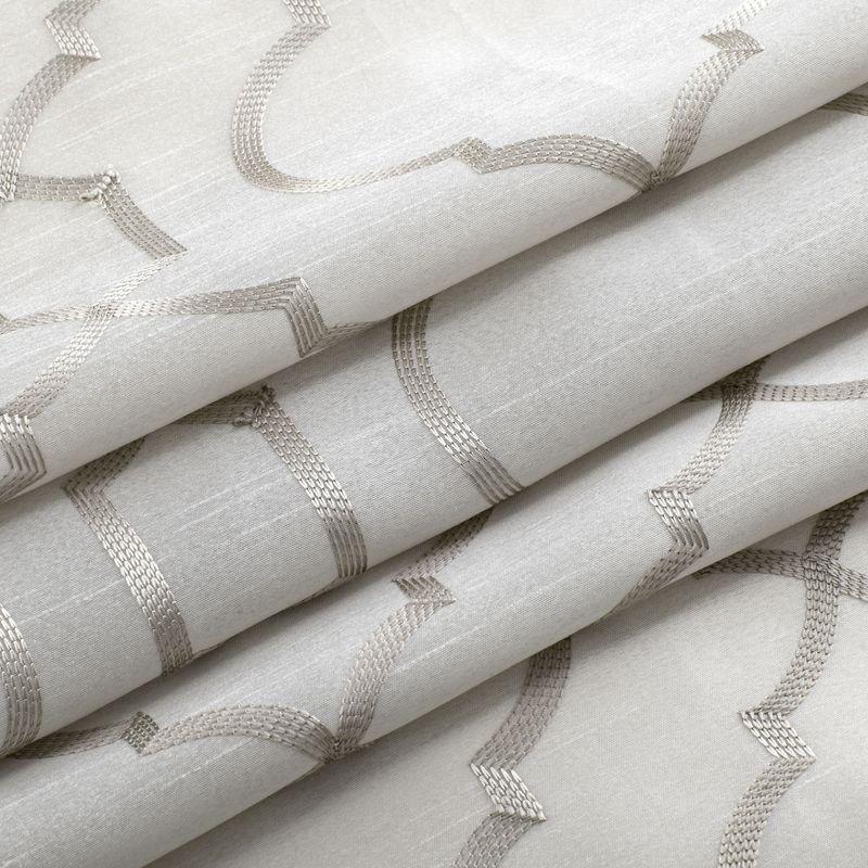 Kate Aurora Living 2 Pack Embroidered Trellis Semi Sheer Grommet Curtains - 52 in. W x 84 in. L, Beige