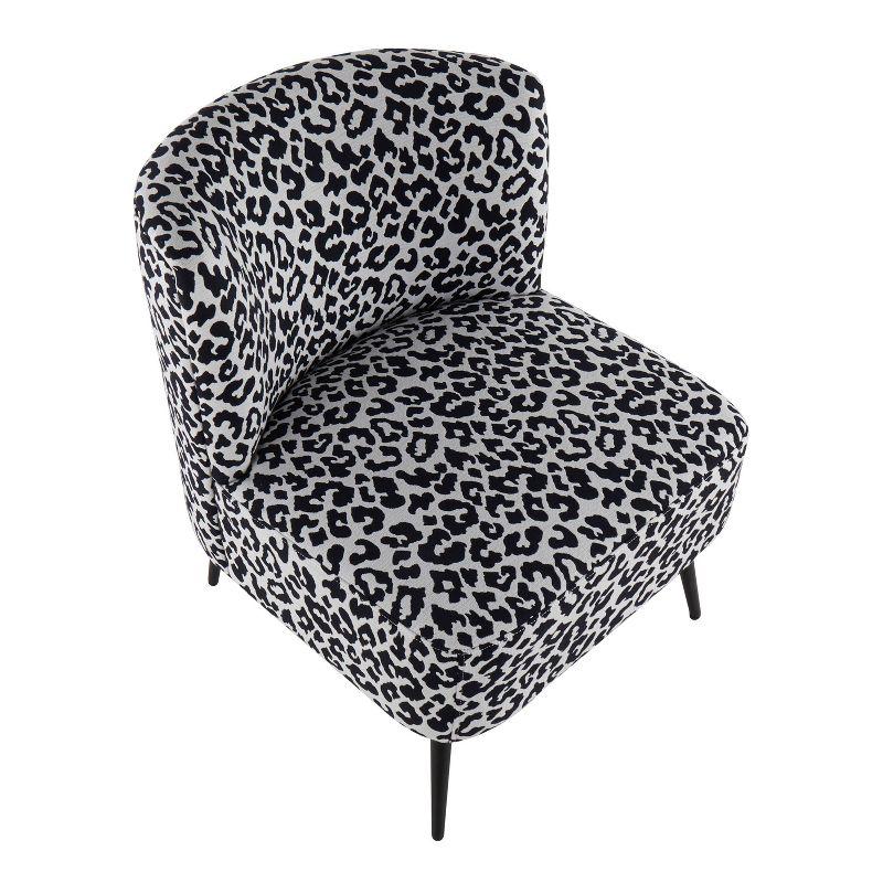 Fran Contemporary Leopard Fabric Slipper Chair - LumiSource