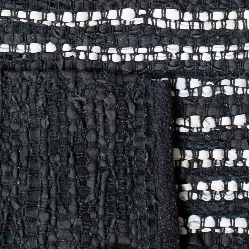 Vintage Leather VTL388 Hand Woven Indoor Area Rug - Light Grey/Black - 6'x9' - Safavieh