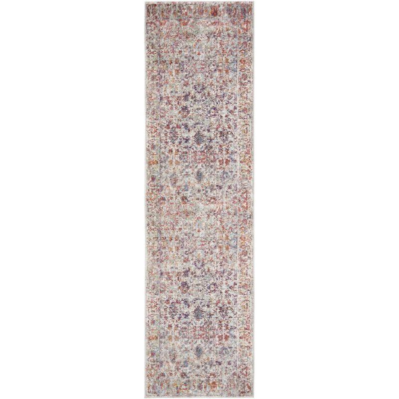 Valencia VAL168 Power Loomed Indoor Runner - Grey/Red - 2'3"x8' - Safavieh