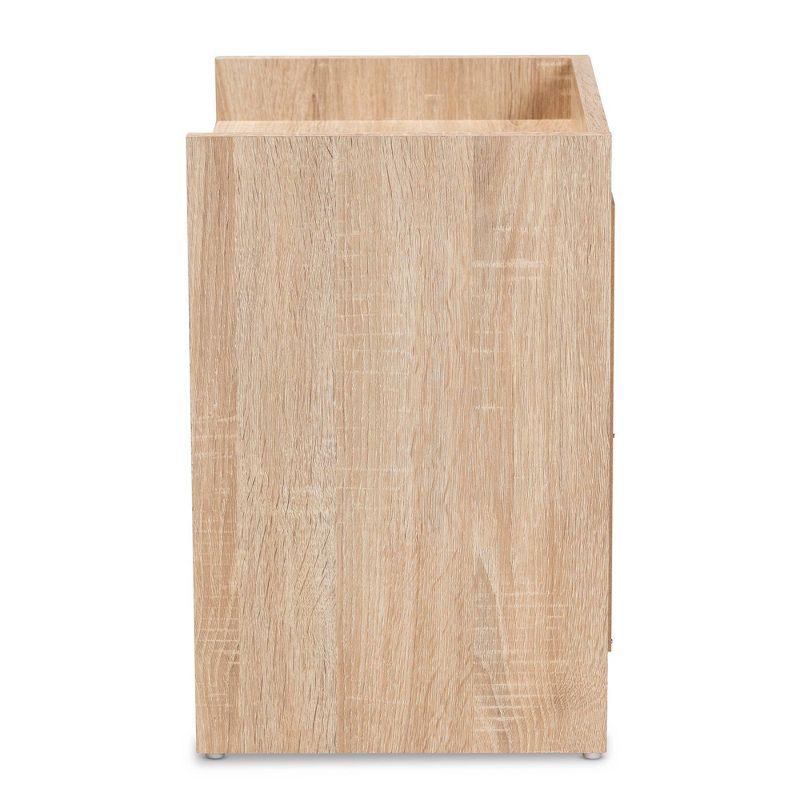2 Drawers Hale Wood Nightstand Oak - Baxton Studio