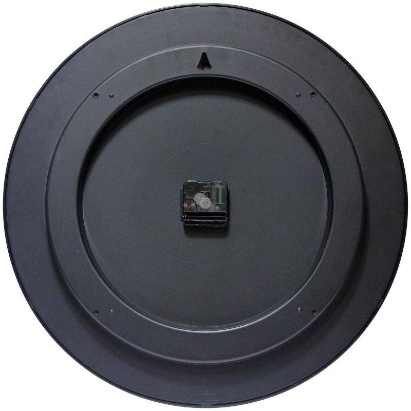 19.37" Profuse Wall Clock Black - Infinity Instruments: Modern Style, Indoor Use, Analog Display, 19.37" Diameter