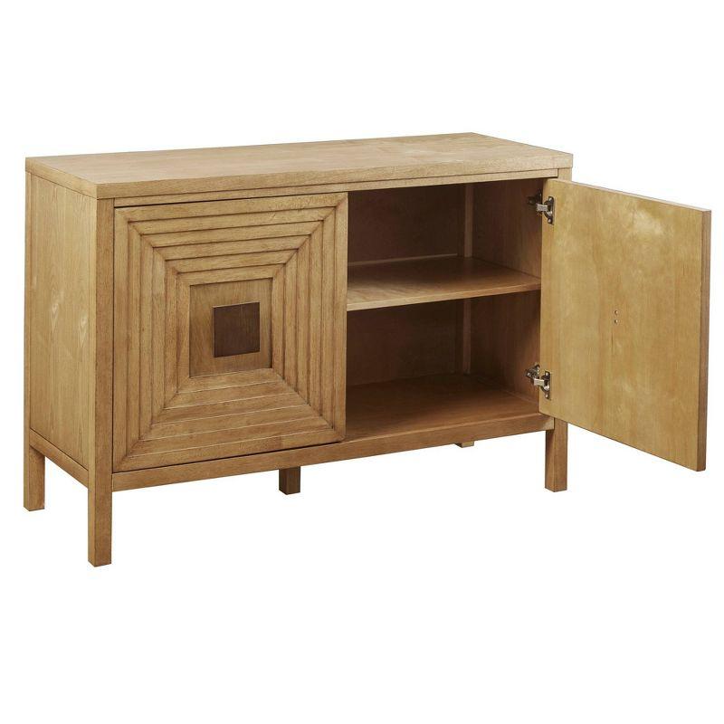 Madison Park Devin 2 Door Accent Cabinet with Adjustable Shelves Natural: Contemporary Style, Wood Frame, Storage Organizer