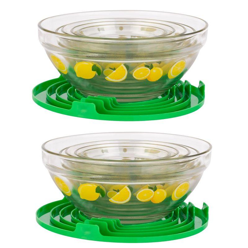 20-Piece Glass Bowls with Lids Set - Lemon Design Mixing Bowls Set with Multiple Sizes