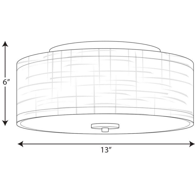 Progress Lighting Inspire Collection 1-Light LED Flush Mount in Brushed Nickel with Summer Linen Shade