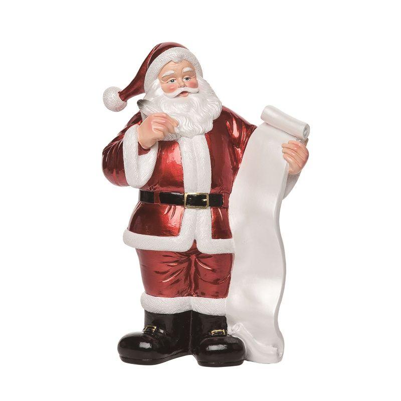 Classic Red and White Resin Santa Figurine 12.8 inches