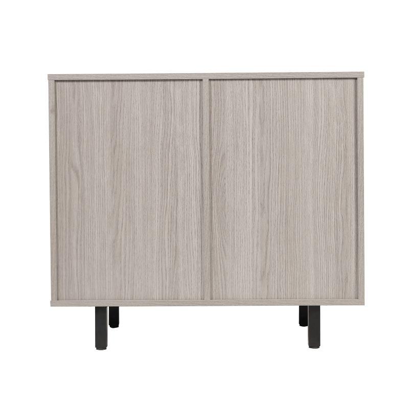 Flash Furniture Elmont Classic Bar and Sideboard with Shaker Style Single Door Cabinet with Hanging Glass Storage and Open Bottle Shelves