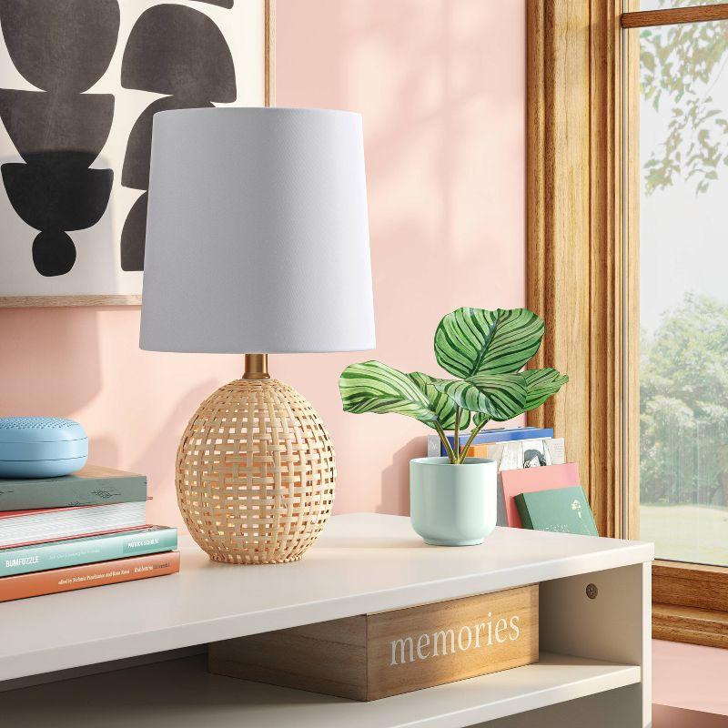 Round Wicker Table Lamp Brown - Room Essentials™: ETL Listed, No Assembly, Modern Decor