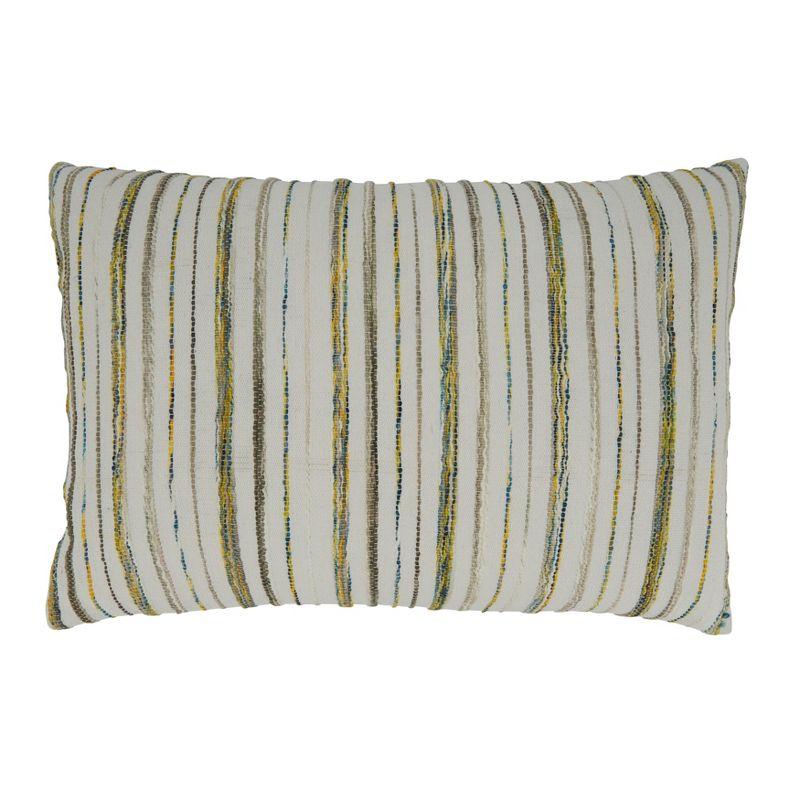 Saro Lifestyle Colorful Striped 16"x24" Cotton-Polyester Pillow Cover