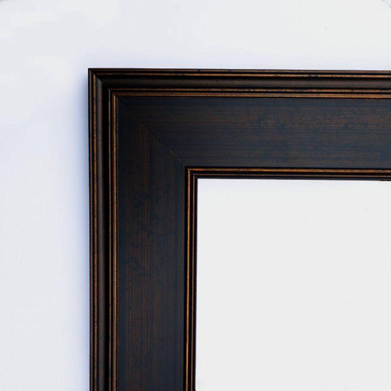 36" x 30" Non-Beveled Mezzanine Espresso Wood Wall Mirror - Amanti Art: Includes Mounting Hardware, Rectangle Shape