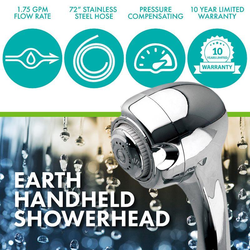 Niagara Conservation Earth Spa 3-Spray with 1.5 GPM 2.7-in. Wall Mount Handheld Shower Head