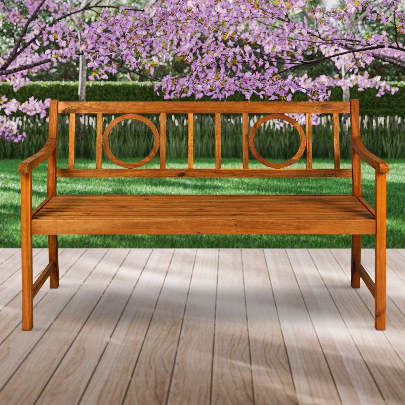 Apollo 61" Teak Acacia Wood Outdoor Garden Bench