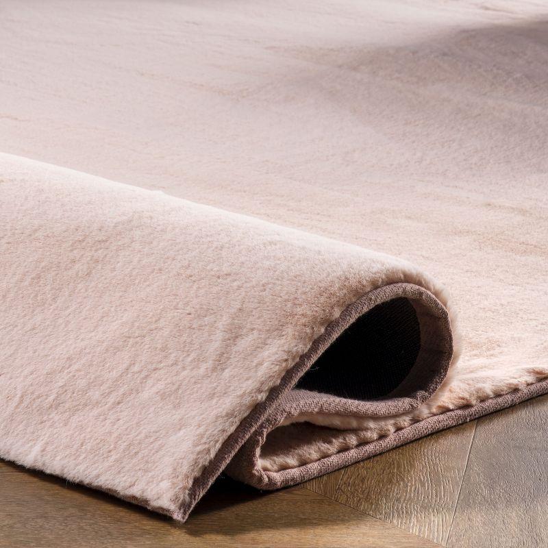 Nuloom Layne Soft Silky Faux Rabbit Fur Kitchen Runner Indoor Area Rug - Hallway, Entryway, 2' x 6', Pink