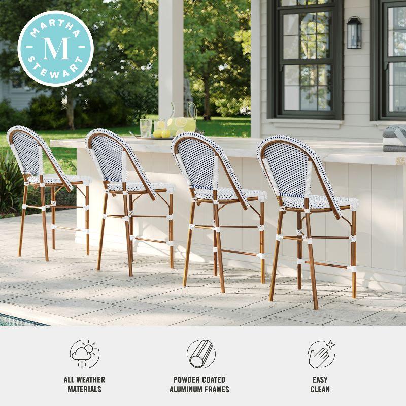 Martha Stewart Martha Stewart Lily Pond All-Weather Stackable Patio Bistro Counter Stools (Set of 2)