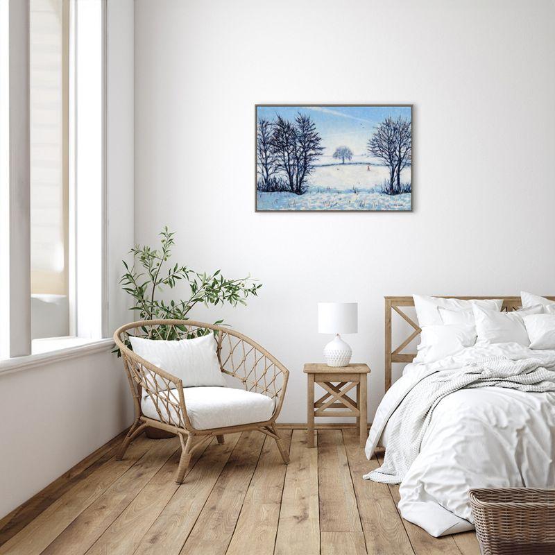 Amanti Art A Snowy Winters Walk by Tilly Willis Canvas Wall Art Print Framed 33-in. x 23-in.