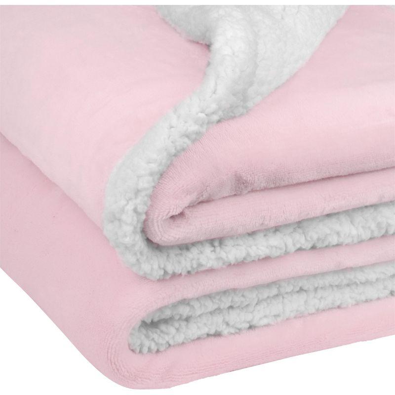 PAVILIA Premium Faux Shearling Fleece Throw Blanket for Bed, Reversible Warm Blanket for Couch Sofa