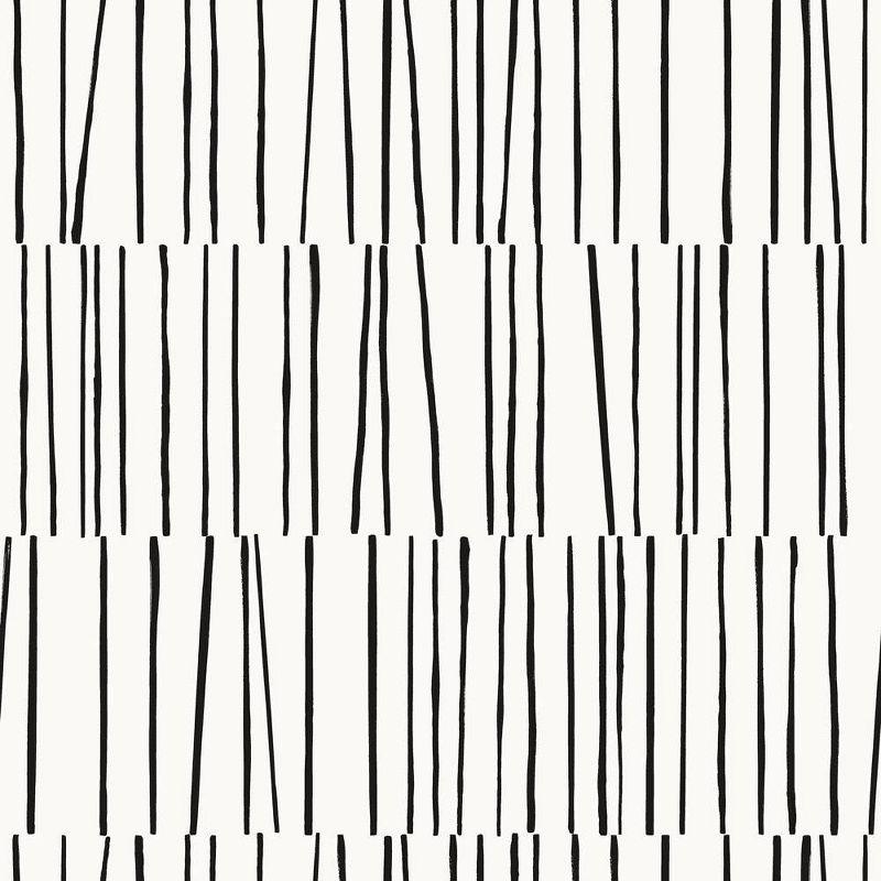 Modern Black and White Abstract Peel and Stick Wallpaper