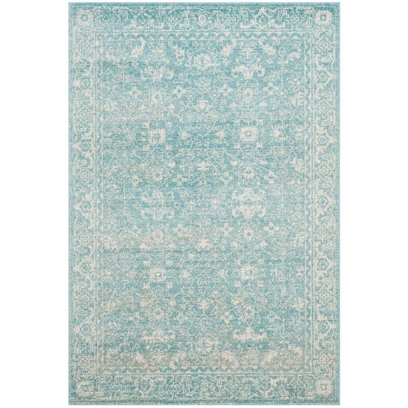 Evoke EVK270 Power Loomed Area Rug Light Blue / Ivory 4' X 6' - Safavieh.